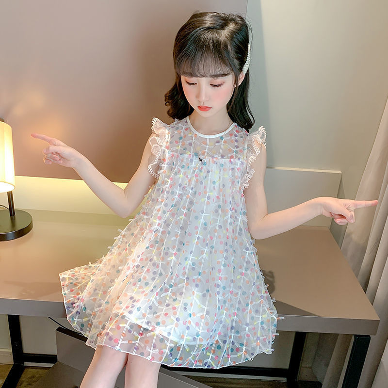 Western Style Little Girl Sling Summer Cotton Cake Skirt