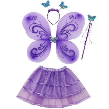 Girls butterfly fairy skirt candy color suspender skirt shiny tulle skirt elf party dress clothing