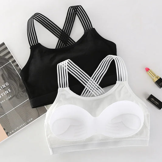 Women Yoga Sport Bra Women Shockproof Sexy Back Sports Bras Breathable Athletic Fitness Running Gym Vest Tops Sportswear