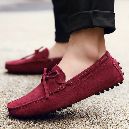 Plus Large Big Size 38-49 Men's Loafers Comfortable Flat Casual Shoes Men Slip-On Flats Soft Leather Driving Shoes Moccasins