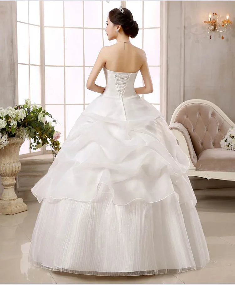 Customized Sexy Wedding Dresses Bride Plus Size Wedding Dress Large Pregnant Women's Lace Up Dresses Ball Gowns