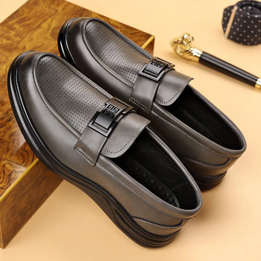 Leather Shoes For Man Formal Shoes Platform Dress Shoes Official Men Elegant Shoes Coiffeur Mens Wedding Loafer туфли мужские