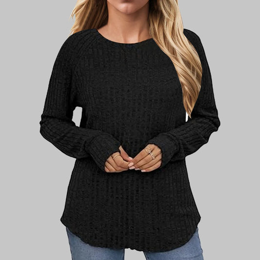 Long Sleeve Shirts For Women Tunic For Women Loose Fit Dressy Crew Neck Pullover Basic Basic Oversized Women'S Vintage Sweater