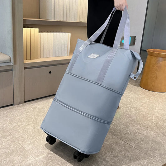 Outdoor Large Capacity Rod Luggage Bags New Oxford Cloth Dry-Wet Separation Expandable Duffle Pack Lightweight Folding Trip Bags