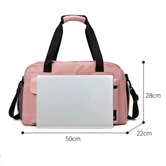 Large capacity dry wet separation travel bag with shoe box, can be equipped with a suitcase, portable fitness yoga exercise bag