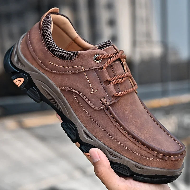 Men's Shoes Hot Sale Male Comfortable Casual Shoe 2023 Genuine Leather Male Business Shoes High Quality Lace-Up Oxford Shoes
