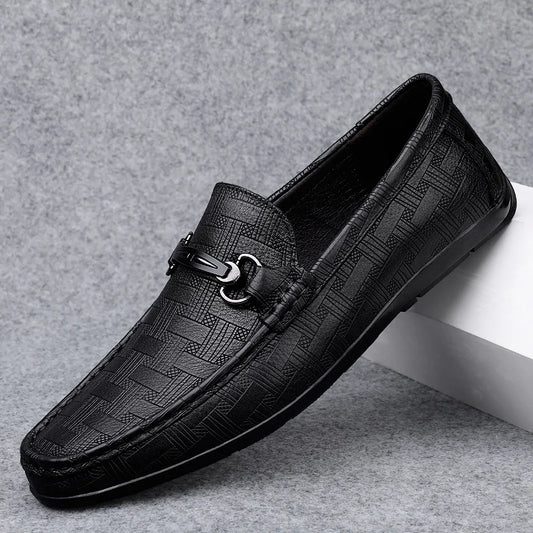 2026 New Black Loafers Men's Leather High Quality Designer Men's Shoes Leather Shoes Soft Sole Comfortable Casual Shoes Moccasin