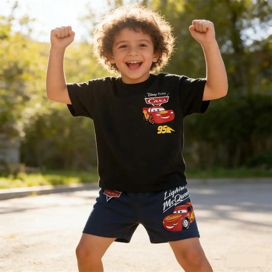 Boys Summer Clothes Toddler Cartoon T Shirt+Shorts 2Piece Set Infant Cute Printed Tees All-match Shorts 2026 Children's Costume