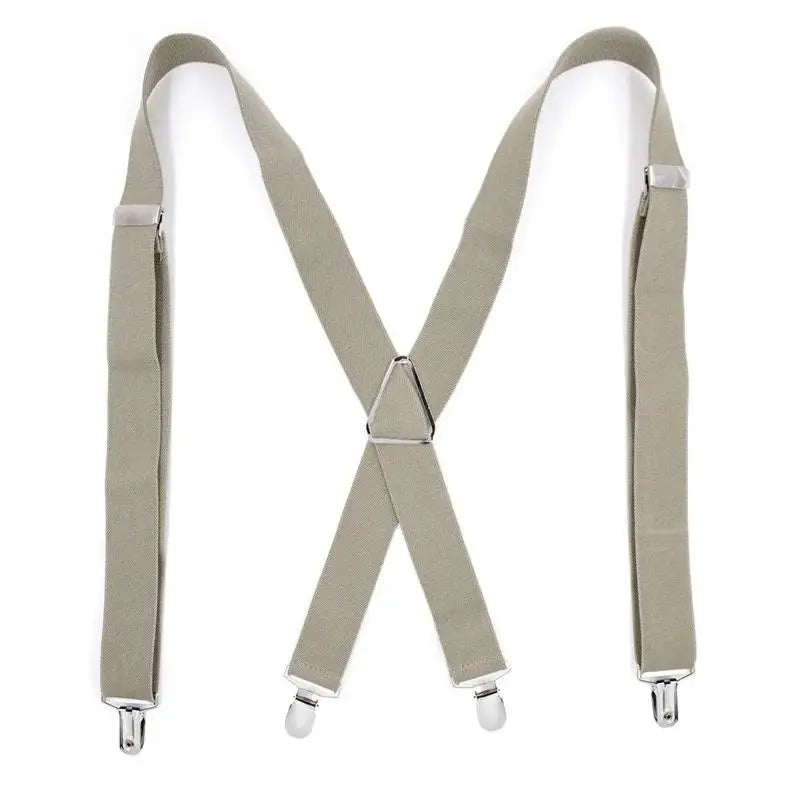 Creative Adjustable Suspenders For Men Women X Back Elastic Pants Braces 2 5CM Width 4 Clip Design Fashion Accessory