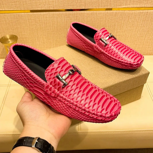Handmade Business Loafers Classic Leather Casual Shoes Breathable Men Driving Shoes Fashion Moccasins Leisure Walk Slip on Flats