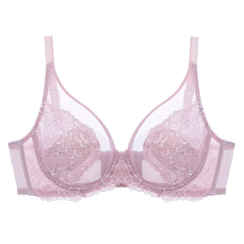 Lingerie Women's Thin Bras Lace Full Cup Bras Beautifully Embroidered BrasAnti-Sagging Ultra-Thin Bras