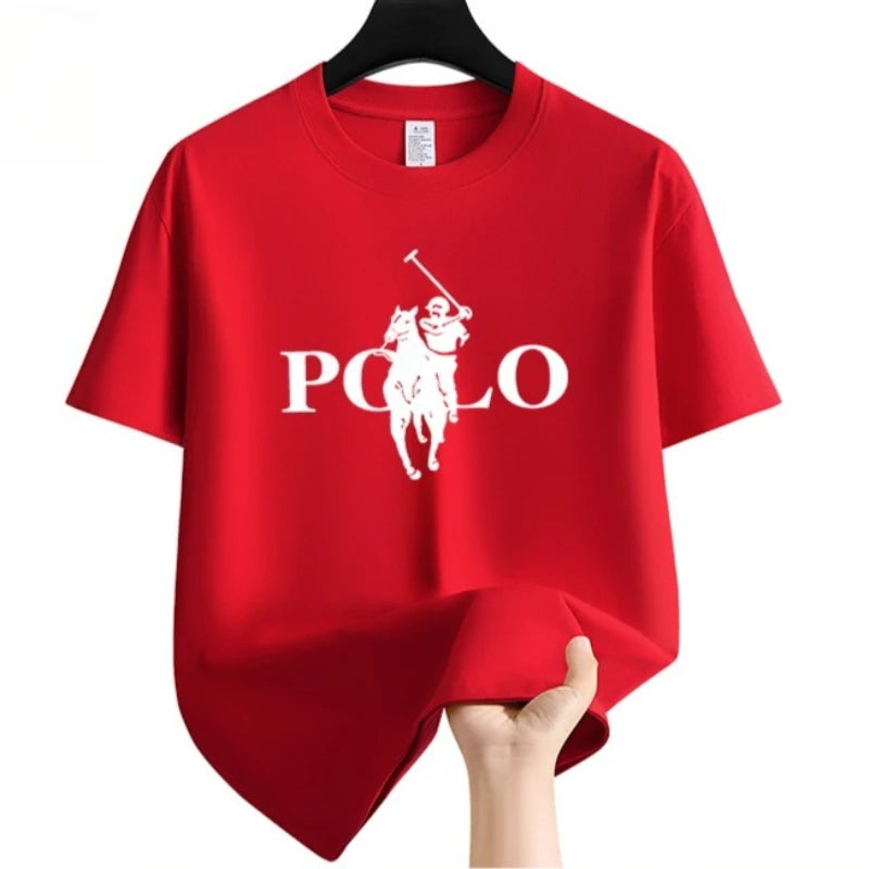 Men's Summer Fashion Brand Clothing Casual Business Shorts Loose Sleeve Versatile Round Neck T-Shirt Breathable T-Shirt