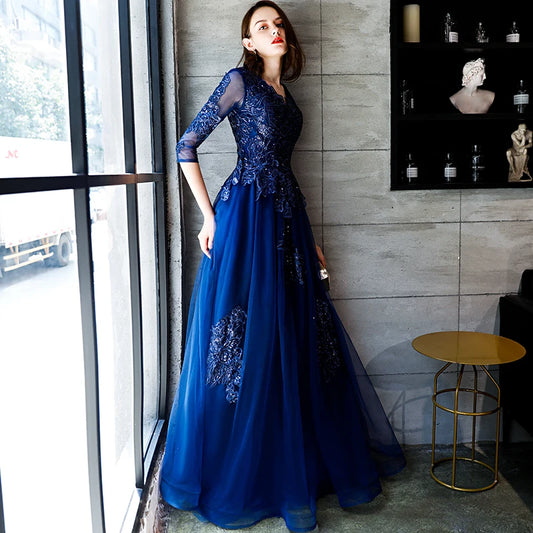 Ele Long Evening Gown Women's New Sle Par Performance Outfit Birthday Celebration Formal Ball Gown A-Line Skirt