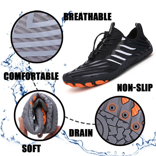 Men Women Water Shoes Aqua Shoes Drainage Beach Sports Swim Sandals Quick Dry Boating Barefoot Diving Fishing Surfing Sneakers