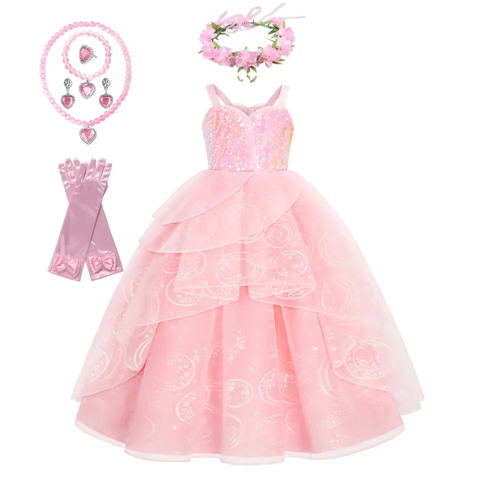 2025 Girl Princess Dress Carnival Party Princess Dress Birthday Party Dress Children's Pink Cute Dress Girl's Party Dress 2-12Y