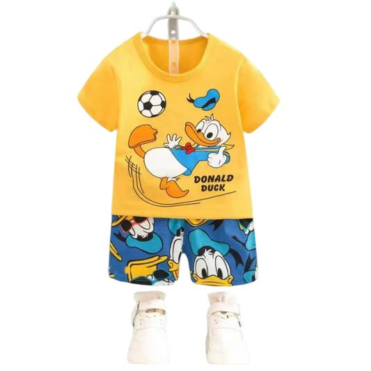 Summer Cartoon Boys Clothes Suit Set for Kids 1-4 Years Fashion Leisure Boy's Outfit 2025 Trendy Kids' Clothing