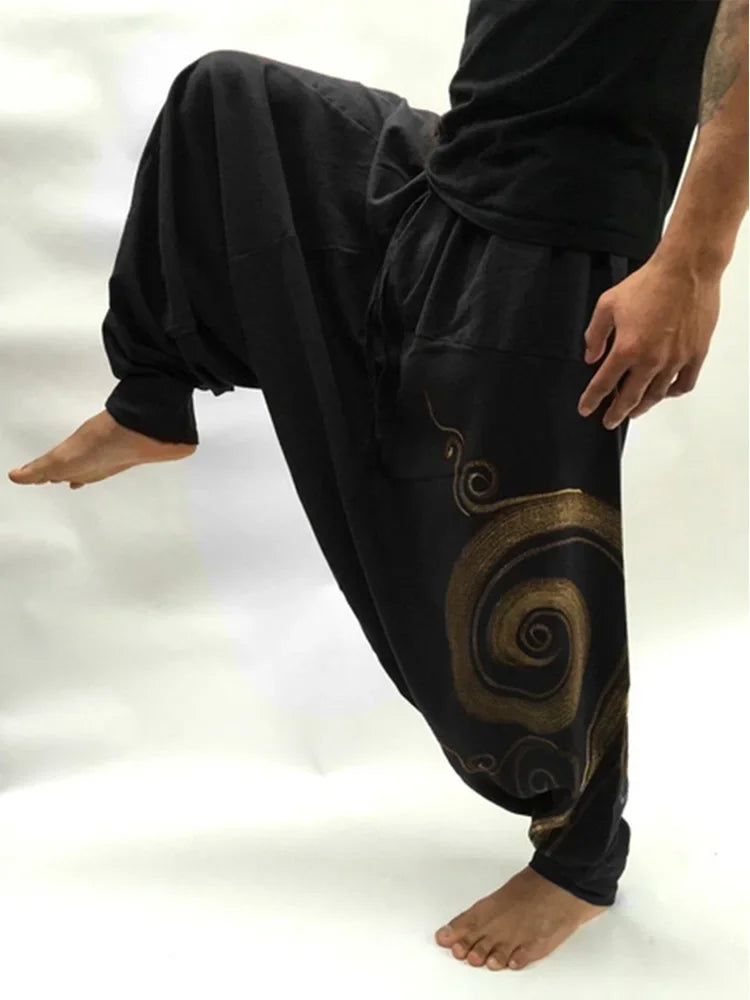 Men's Hippie Yoga Harem Pants Casual Elastic Waist Baggy Men Baggy Hippie Boho Gypsy Aladdin Hippie Boho Aladdin Alibaba Harem