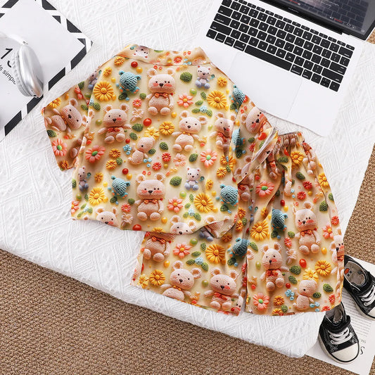 Summer boys' Shorts Sets 3D printed short-sleeved shirts and pants 2piece Suits NEW Fashion Boys Clothes Holiday