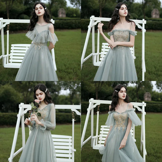 Spring 2024 Maids of Dr Ele een Fairy T Wedding Banquet Long Skirt Women's Friend Maids of Outfit