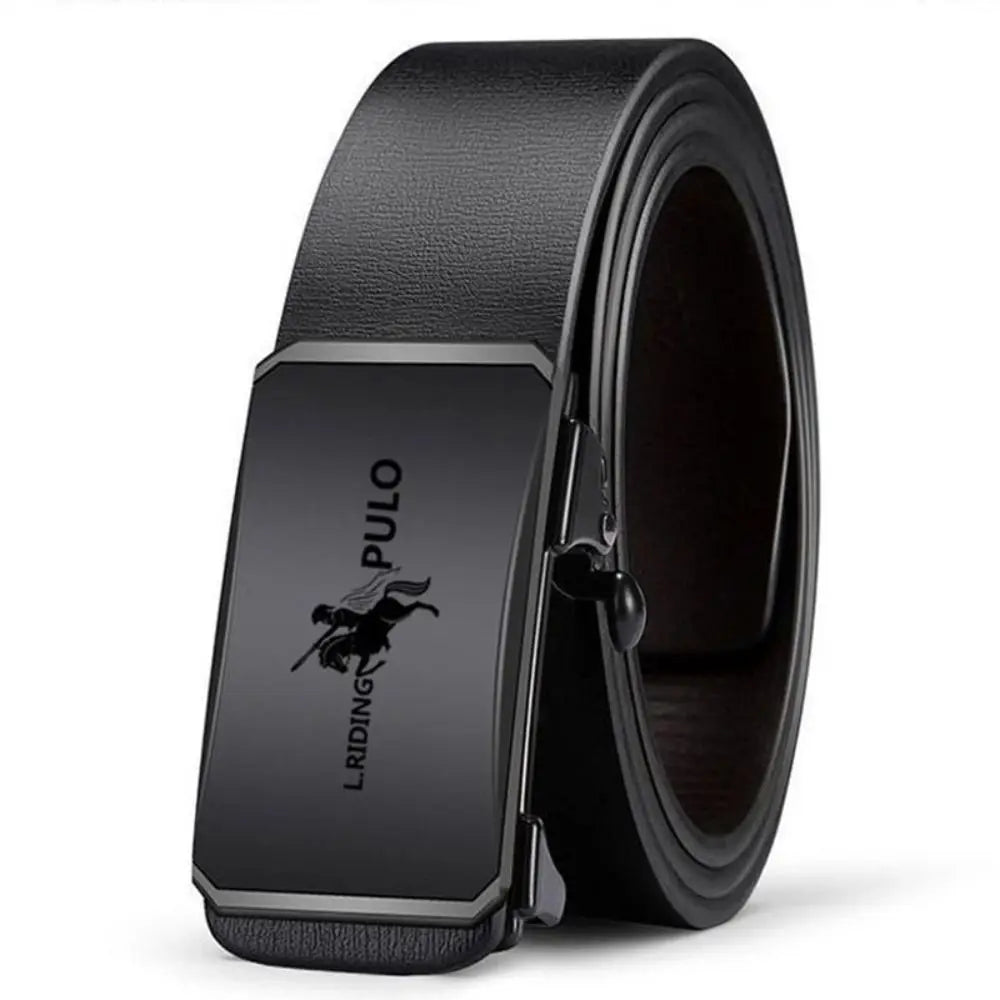 Casual Luxury Design Business Leather Belt Metal Man Waistband Automatic Buckle Belt