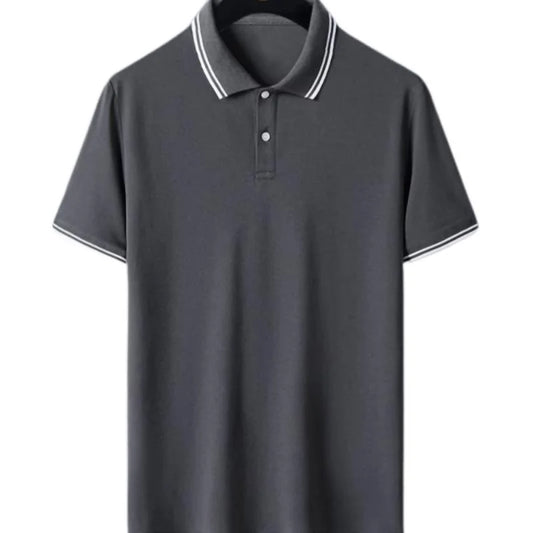 Men's ort Sve irt Ice Silk Loose Fit Collared T-irt Busin Casual Summer Wear for Dads And Middle-Aged Men