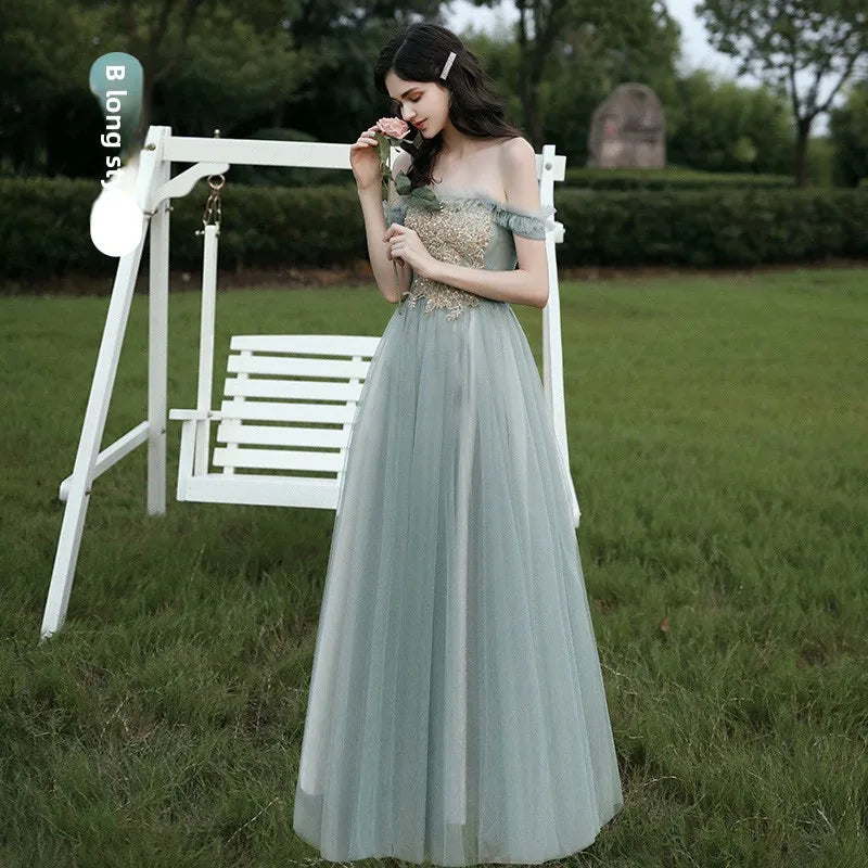 Spring 2024 Maids of Dr Ele een Fairy T Wedding Banquet Long Skirt Women's Friend Maids of Outfit