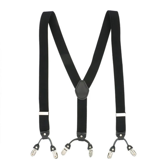 3.5*120cm Fashion 6 Clips Striped Braces Man Male Vintage Casual Leather Suspenders For Adult Tirantes Trosers Strap Adjustable