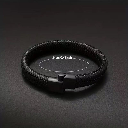 Men's Leather Magnetic Buckle Bracelet