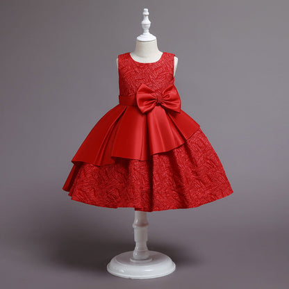 Pure Color Cute Children's Princess Dress Summer Birthday Dress