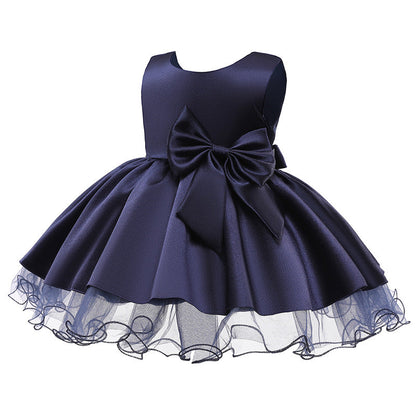 One-Year-Old Dress Girls Long-Sleeved Princess Dress Catch Week Photo Flower Girl Dress