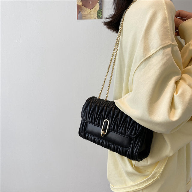 QUEENSHOW Luxury Brand Women Handbag New Fashion Chain Female Shoulder Bag High Quality Leather Designer Crossbody Bags Purses