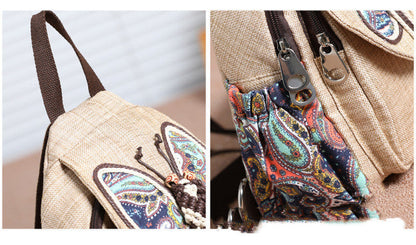 A touch of colorful backpack small backpack national style new style backpack literary style backpack women''s Bag Travel Backpack