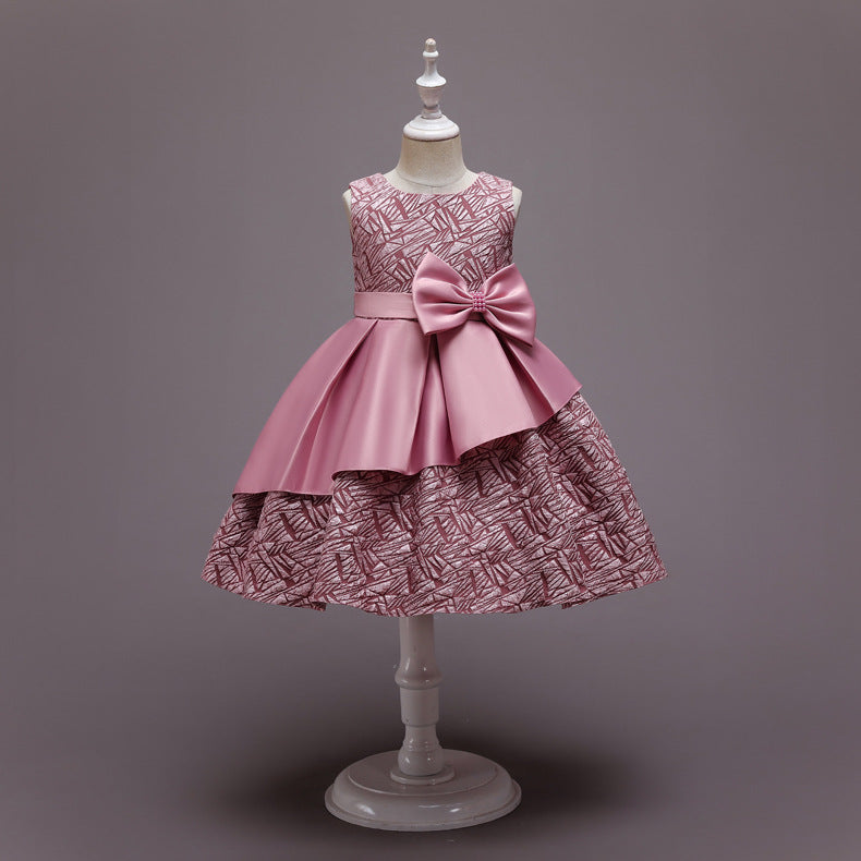 Pure Color Cute Children's Princess Dress Summer Birthday Dress
