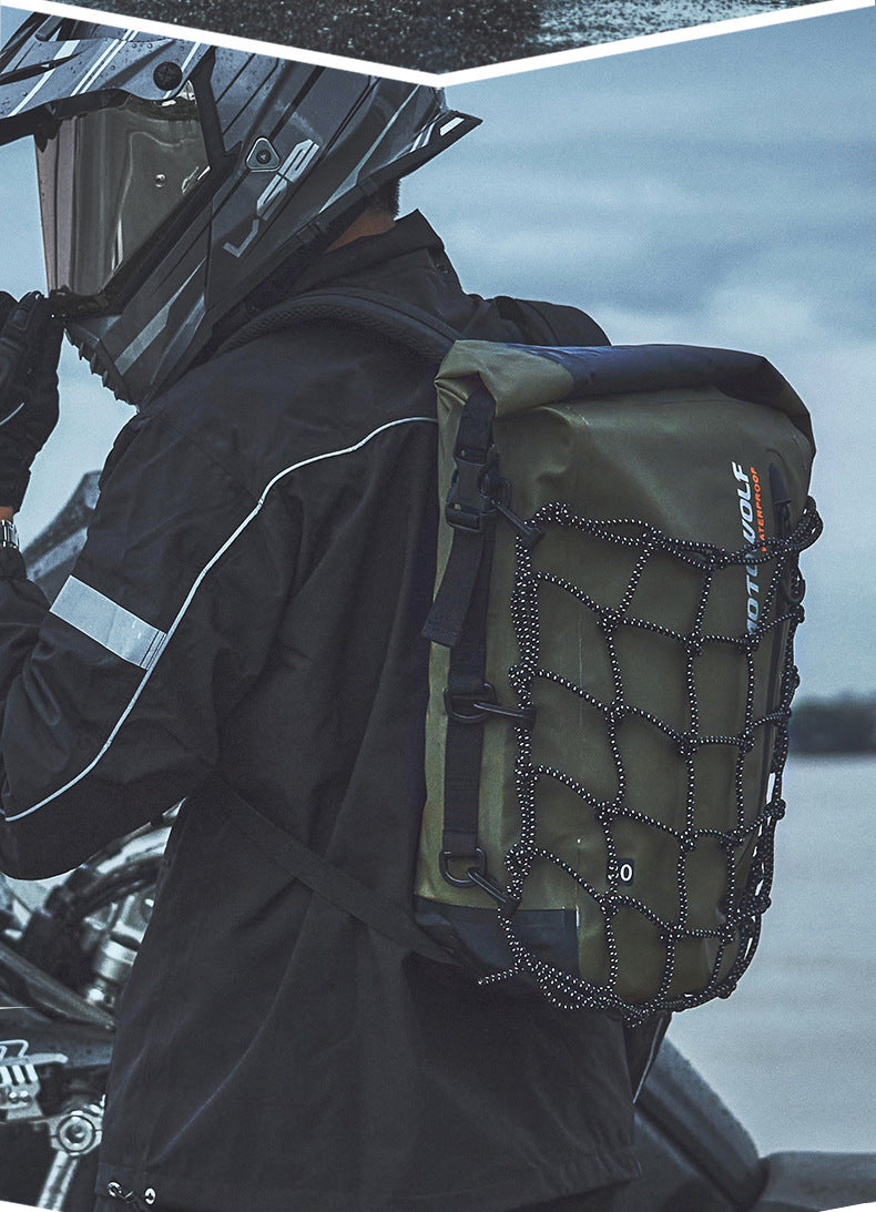 Motorcycle Multi-purpose Portable Large Capacity Shoulder Backpack Belt Net Bag