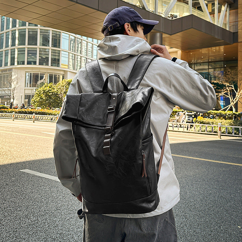 Backpack Men's Backpack Large Capacity Computer Bag Waterproof Solid Color Women's Travel