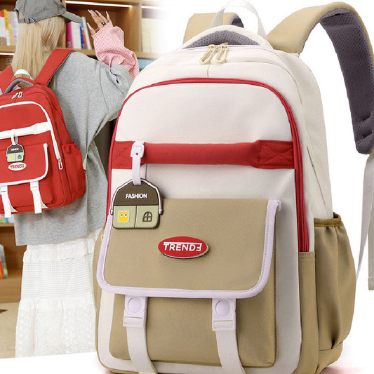 New Preppy Style Girls Casual Multicolor Lightweight Double-shoulder Backpack