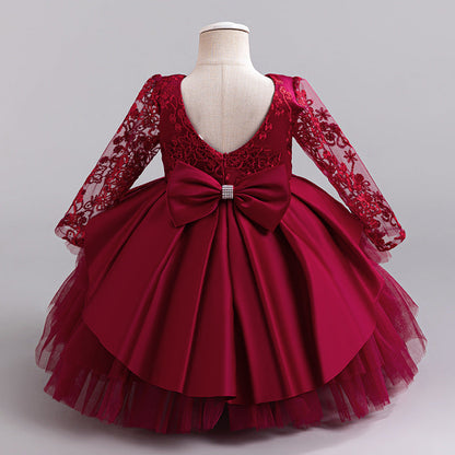 Children's Embroidered Princess Long-Sleeve Tutu For Piano Performance