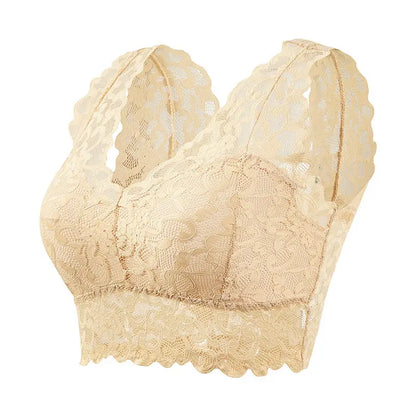 Sexy Lace Sleep Sports Underwear for Women Cozy Wire Free Seamless Vest Bras Girls Student Lingerie Padded Push Up Chest Wrap