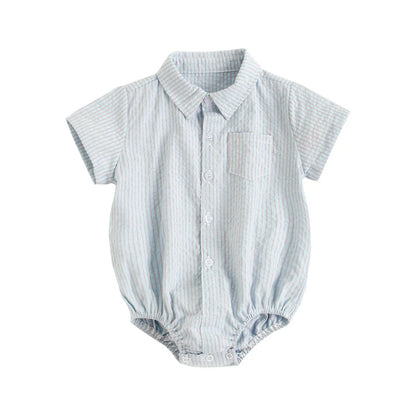Sanlutoz Baby Boys Summer Bodysuits Cotton Short Sleeve Infants Boys Plaid Clothing Onesies Fashion
