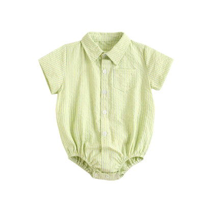 Sanlutoz Baby Boys Summer Bodysuits Cotton Short Sleeve Infants Boys Plaid Clothing Onesies Fashion