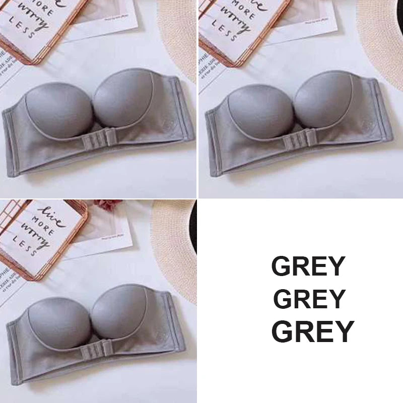 FINETOO 3PCS/Set Strapless Front Exposure Bra Sexy Women Bralette Underwear Brassiere Lingerie Invisible Bras for Female A/B CUP
