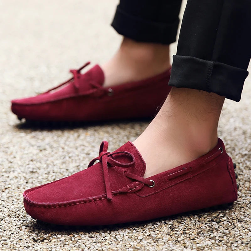 Plus Large Big Size 38-49 Men's Loafers Comfortable Flat Casual Shoes Men Slip-On Flats Soft Leather Driving Shoes Moccasins