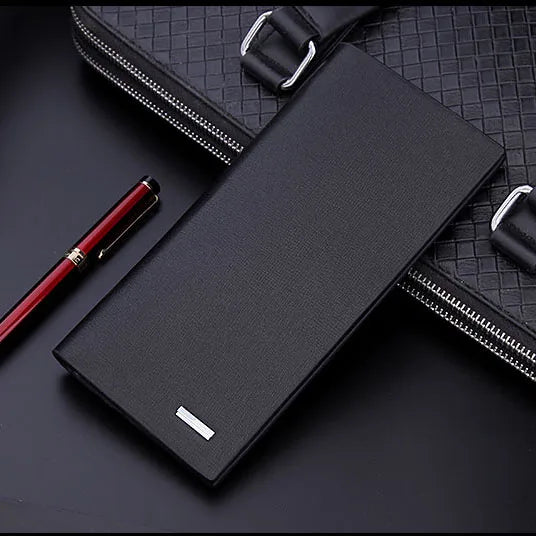 men's wallet microfiber leather long purse carteira masculina hombre billeteras thin porte 2022 men wallets of leather genuine