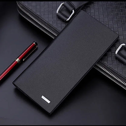 men's wallet microfiber leather long purse carteira masculina hombre billeteras thin porte 2022 men wallets of leather genuine