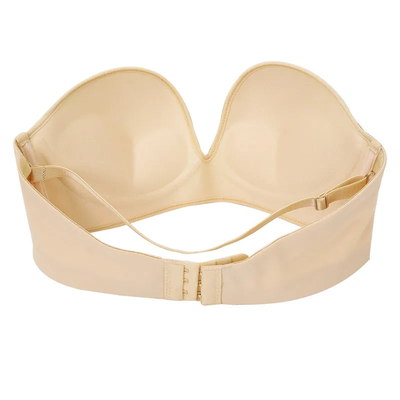 FINETOO 3PCS/Set Strapless Front Exposure Bra Sexy Women Bralette Underwear Brassiere Lingerie Invisible Bras for Female A/B CUP