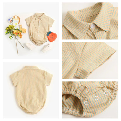 Sanlutoz Baby Boys Summer Bodysuits Cotton Short Sleeve Infants Boys Plaid Clothing Onesies Fashion