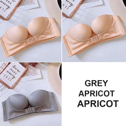 FINETOO 3PCS/Set Strapless Front Exposure Bra Sexy Women Bralette Underwear Brassiere Lingerie Invisible Bras for Female A/B CUP