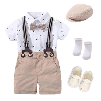 Summer 1st Birthday Party Dresses for Boy 3-18M Infant Formal Clothes Baby Gentleman Boutique Gift Set Toddler 7PCS Outfit Suit