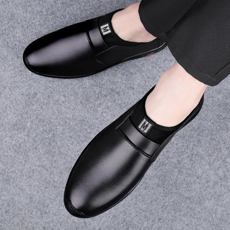 Leather Loafers Men Casual Shoes Luxury Mens Moccasins Business Formal Wedding Dress Shoes Slip On Flats Male Oxfords Shoes 2025