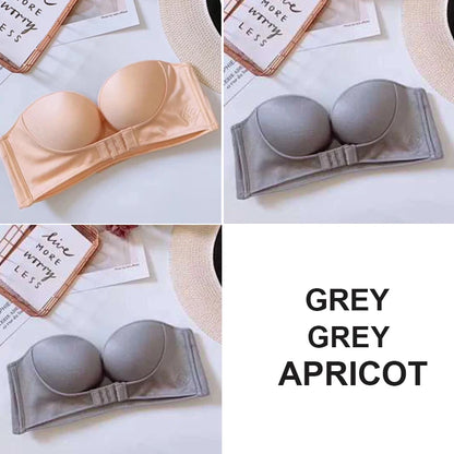FINETOO 3PCS/Set Strapless Front Exposure Bra Sexy Women Bralette Underwear Brassiere Lingerie Invisible Bras for Female A/B CUP